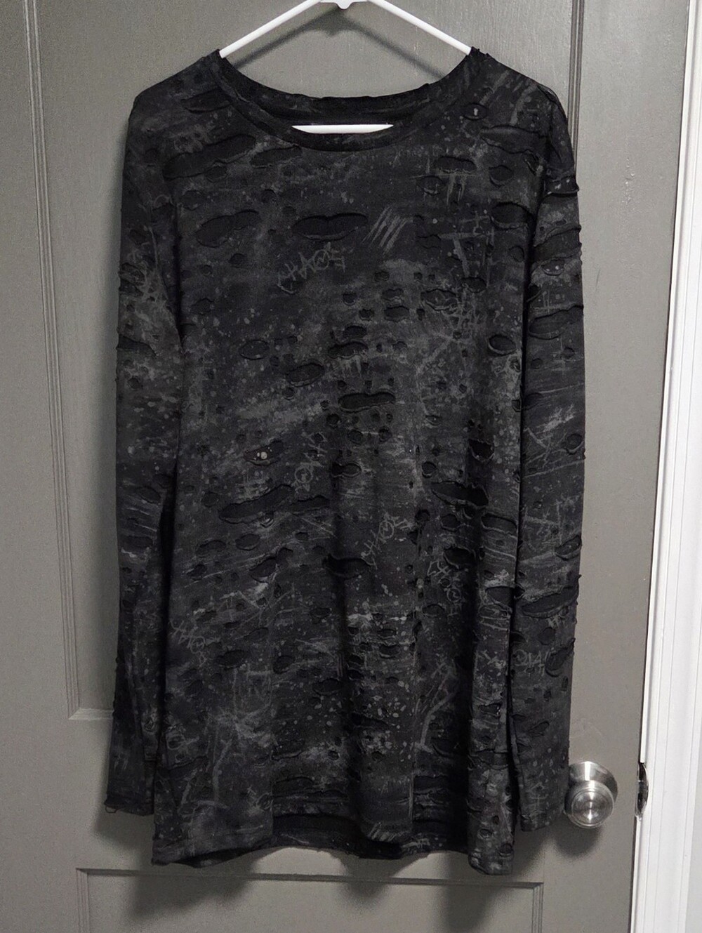 Killstar Andrazzi Unisex Long Sleeve Distressed Shirt 3XL